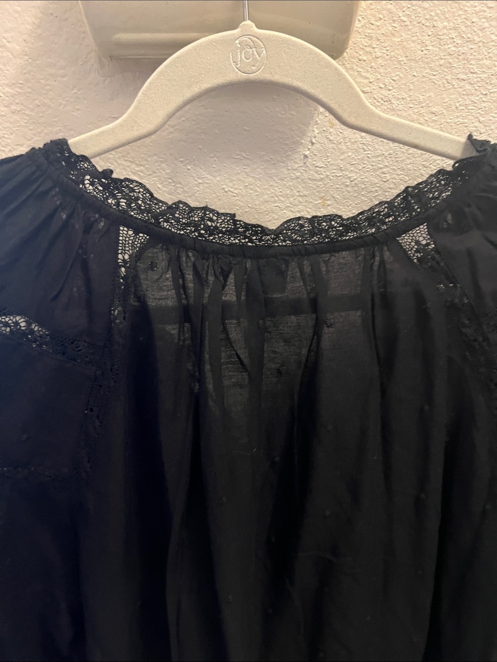 Old Navy Black Lace-Trim Peasant Tunic with Tassel - Picture 6 of 7